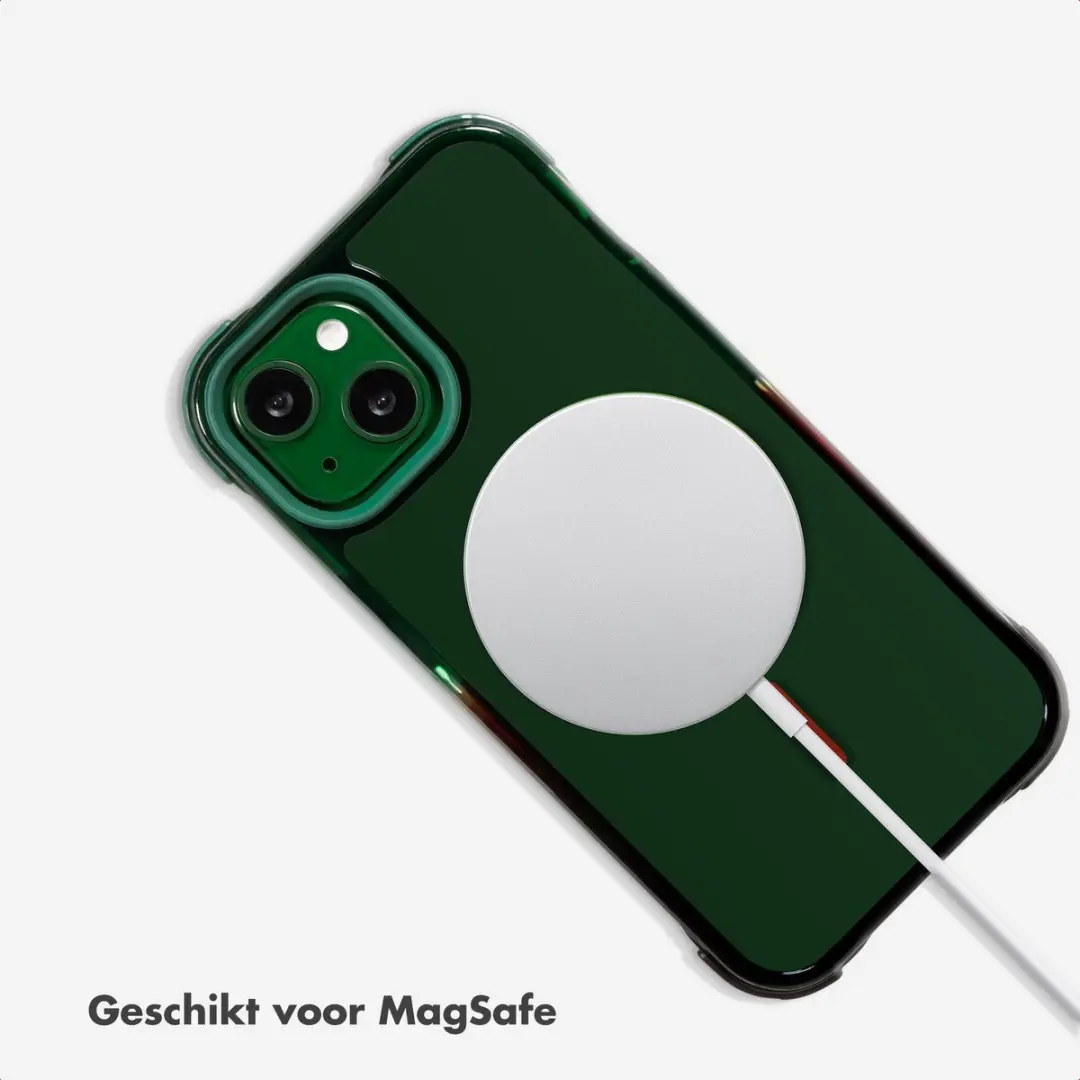 Selencia iPhone 13 Gradient Hoesje - Groen/Bruin