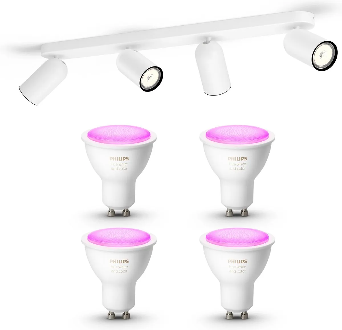 Philips Hue Pongee Opbouwspot 4x GU10 RGBW
