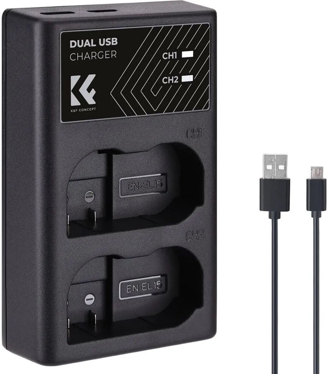 K&F Concept KF-28.0006 Dubbele Batterijlader Nikon