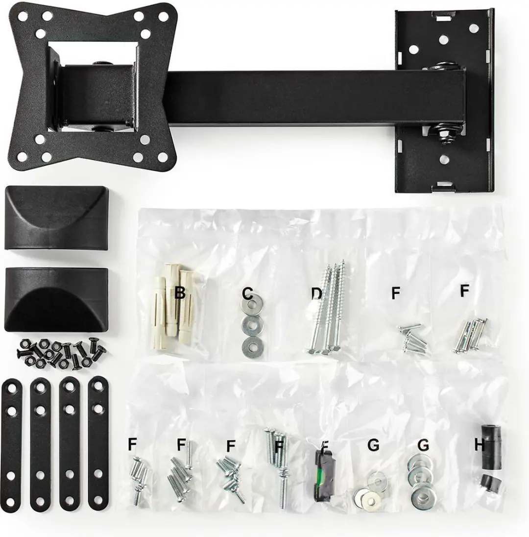Nedis TVWM21BK Draai- en Kantelbare TV-Muurbeugel 30kg - Zwart