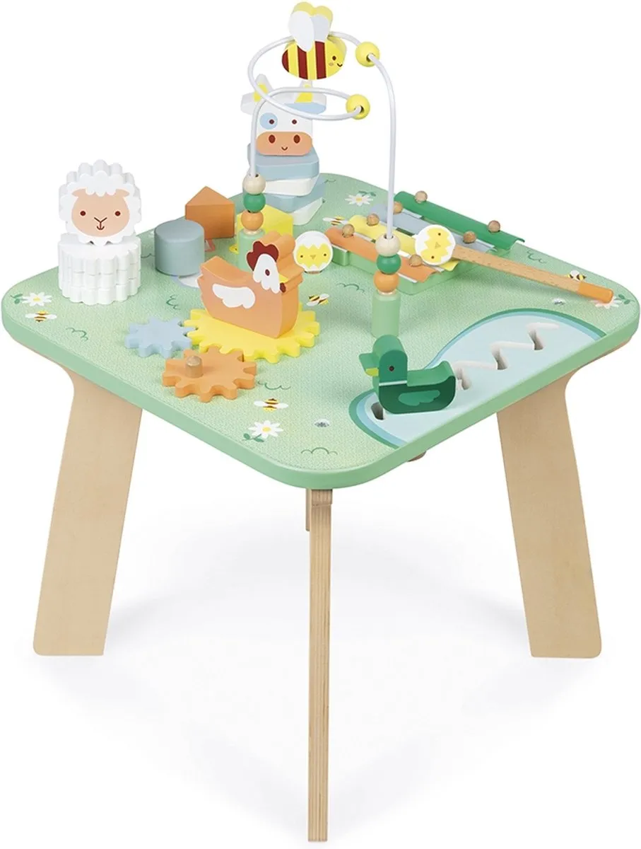 Janod Houten Activiteitentafel De Weide Groen - 7 Activiteiten