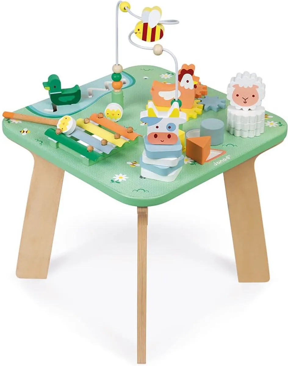 Janod Houten Activiteitentafel De Weide Groen - 7 Activiteiten - afbeelding 6 van 6