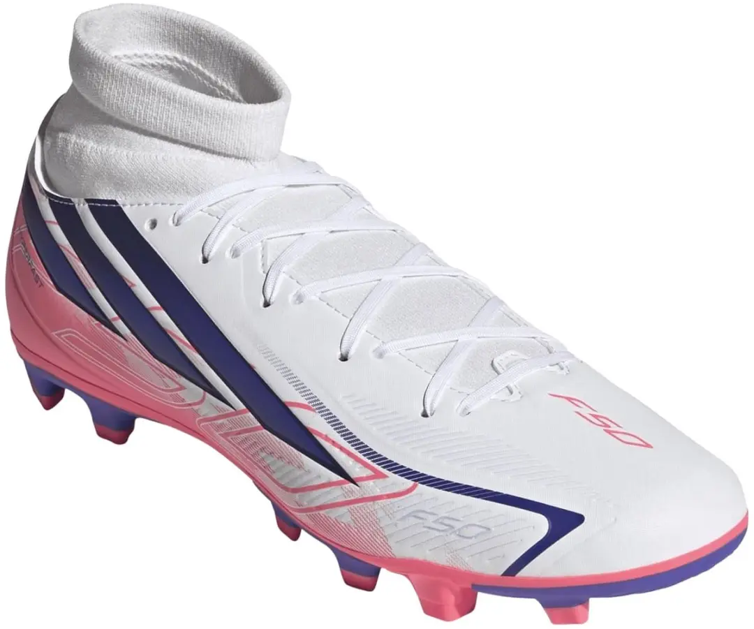 Adidas F50 Hyperfast Club FG/MG Voetbalschoenen - 42 - Wit/Rozepaars - afbeelding 6 van 6