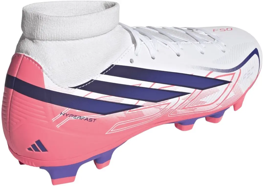 Adidas F50 Hyperfast Club FG/MG Voetbalschoenen - 42 - Wit/Rozepaars