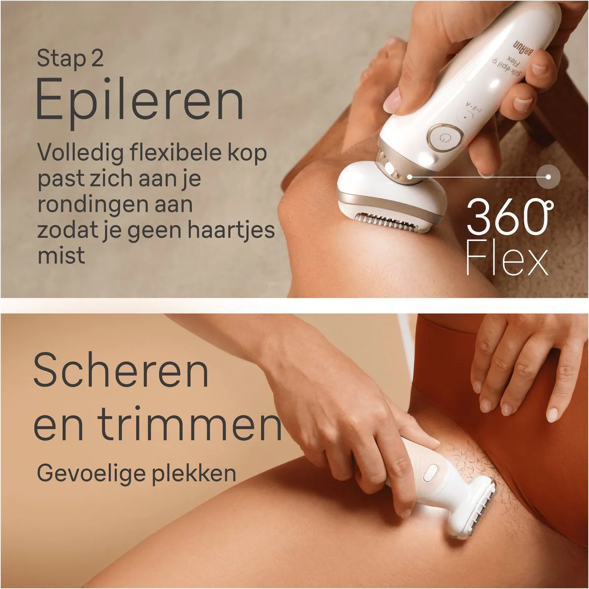 Braun Silk·épil 9 Flex SkinSpa 9-481 - Epilator - 6 Opzetstukken - Wit/Goud