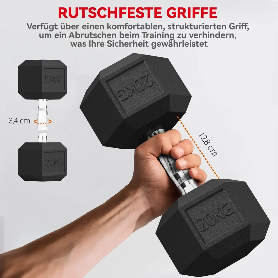 Homcom Rubberen Halters 16,6kg - 2 Stuks - Zwart