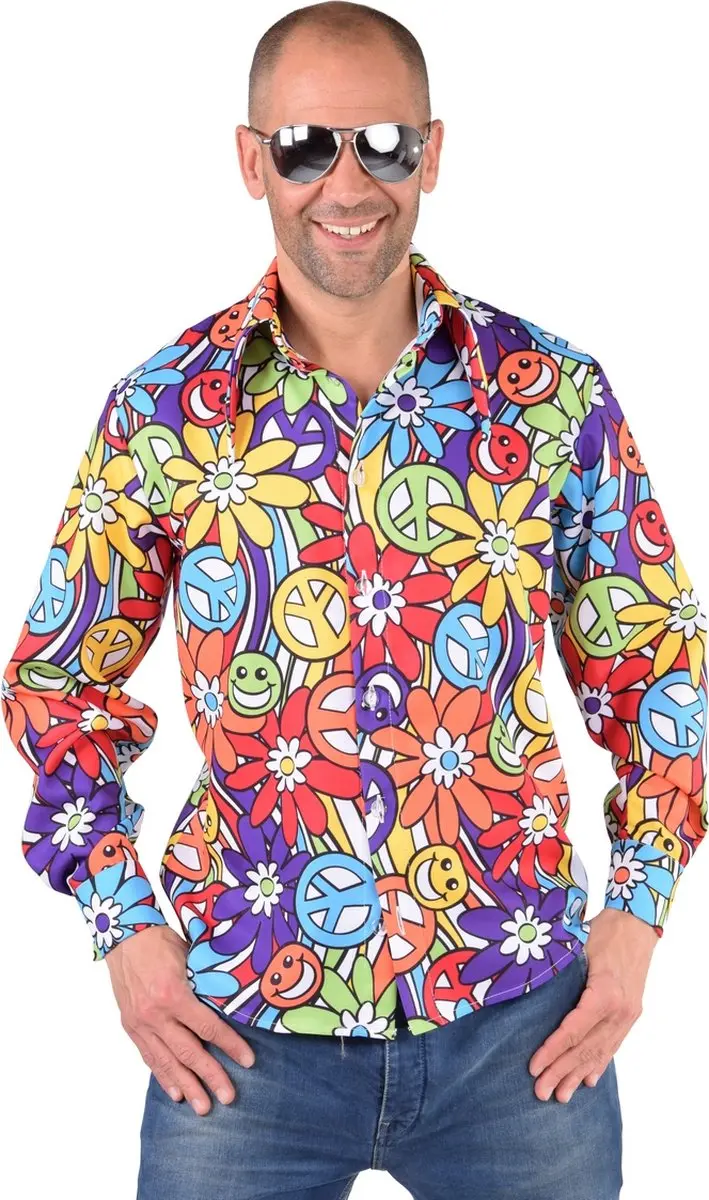Espa Hippie Overhemd Blouse - XL - Regenboog