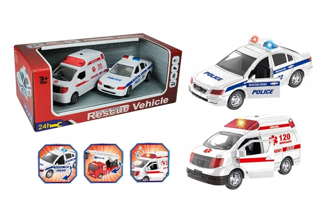NIKKO Set Stadswagens Politie Ambulance Voertuigen