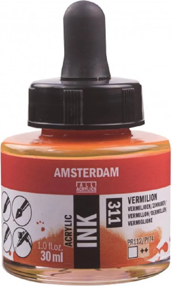 Amsterdam Acrylic Ink Vermiljoen 311 - 30ml
