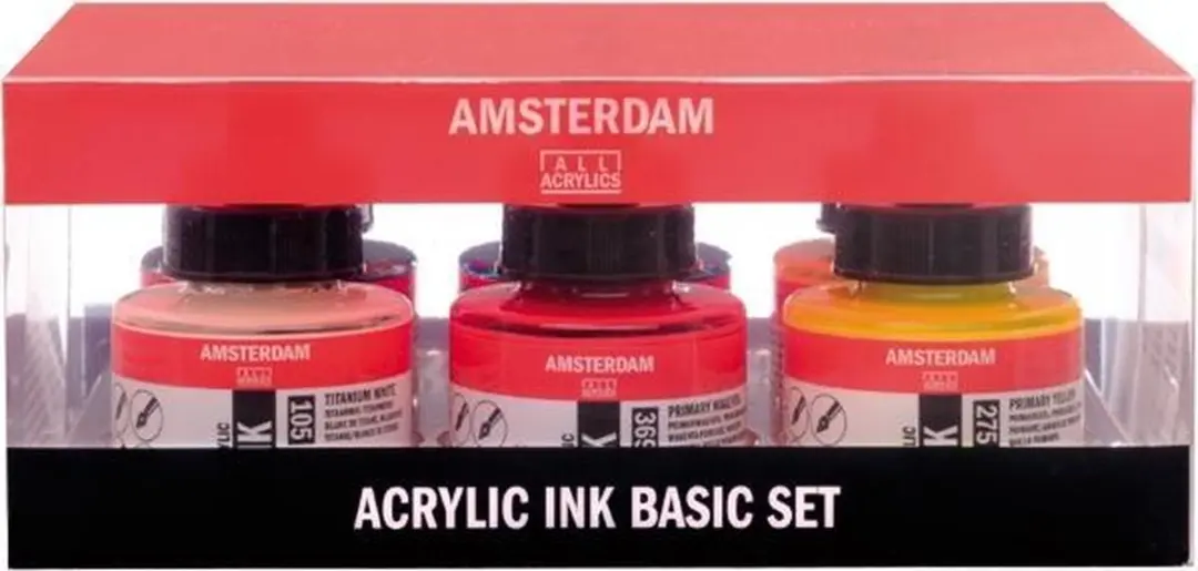 Amsterdam Basic Acrylic Ink Set 6x30ml - Assorti