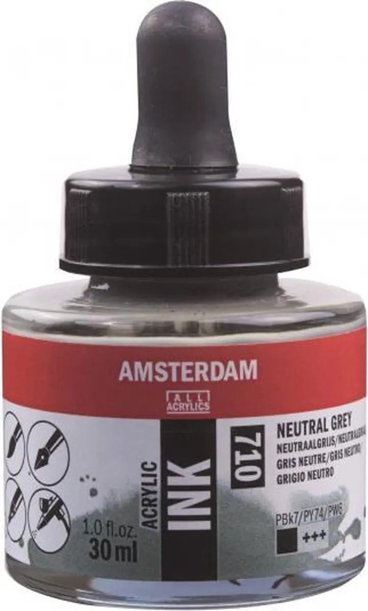 Amsterdam Acrylic Inkt 30ml - Neutraalgrijs
