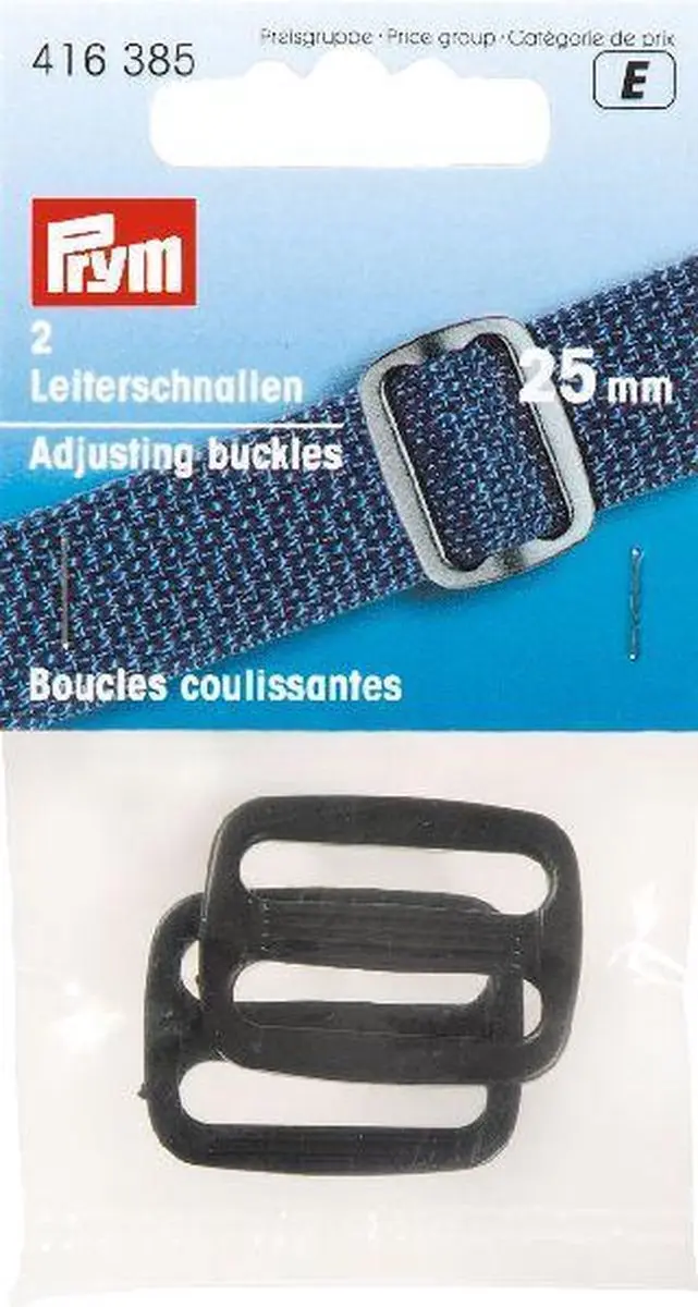 Prym Regelbare Gespen 25mm - Zwart - 2 Stuks