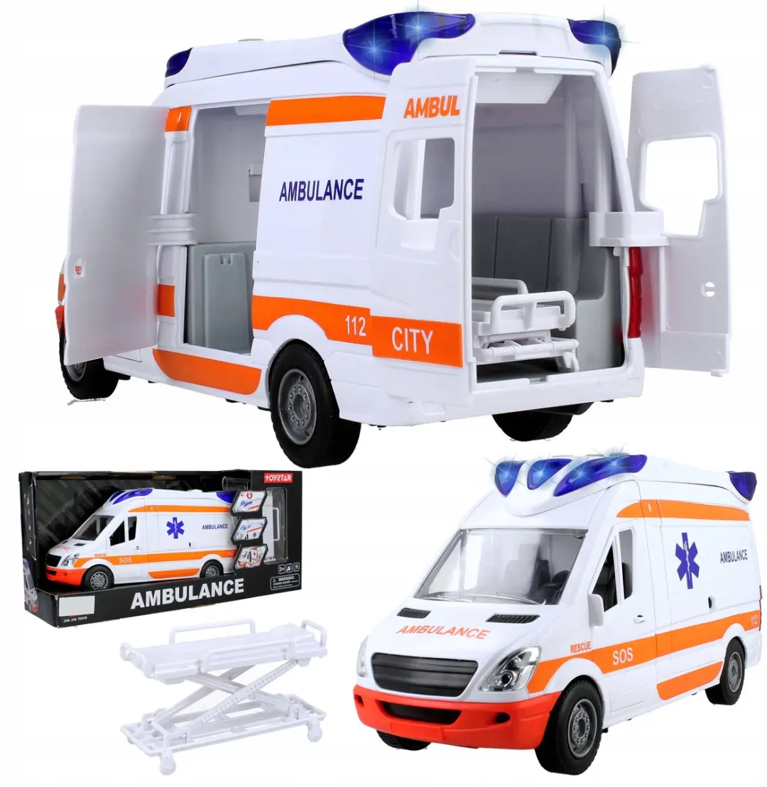 NIKKO Speelgoed Ambulance Blauw/Oranje/Wit - 2x AAA