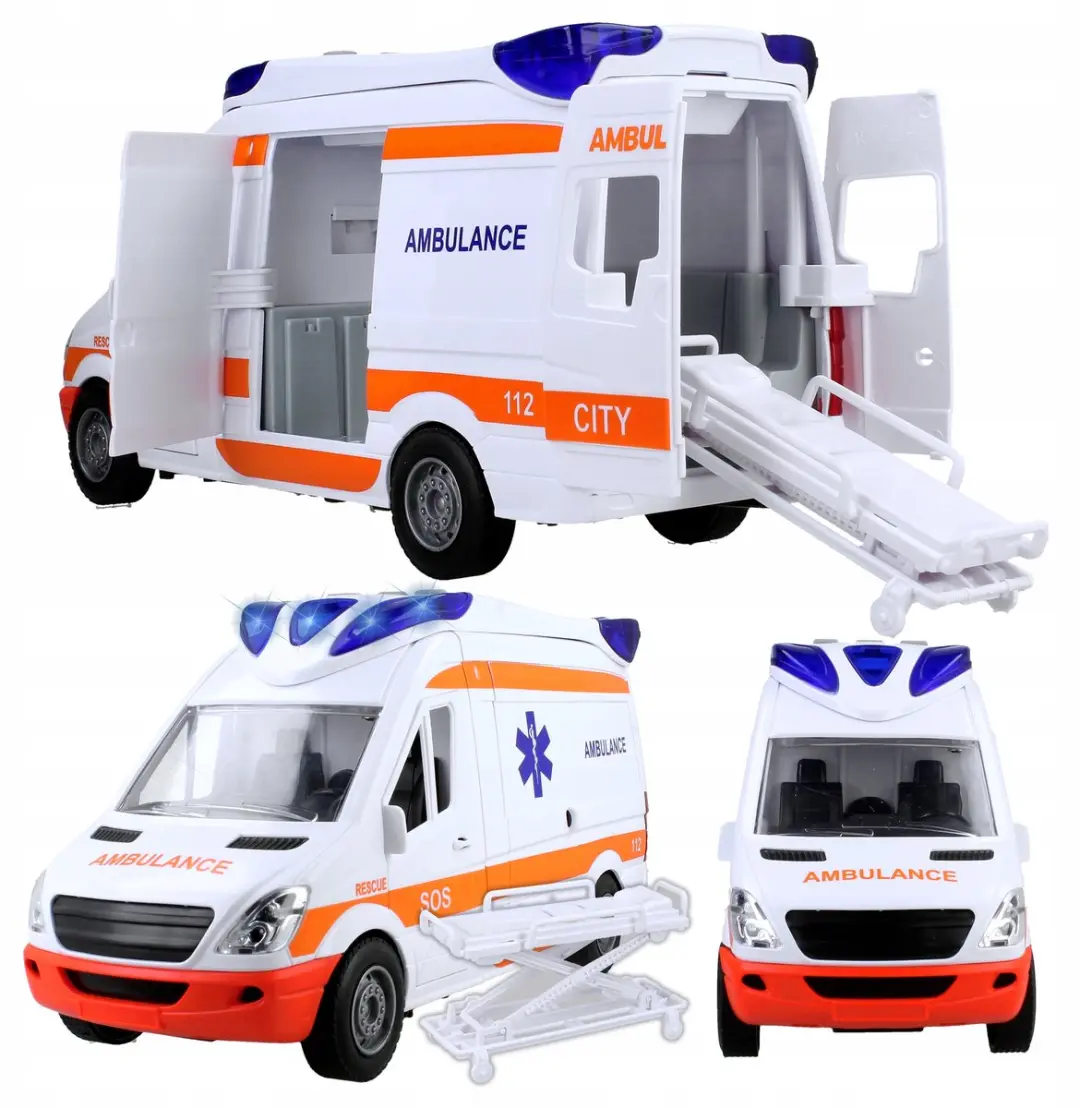 NIKKO Speelgoed Ambulance Blauw/Oranje/Wit