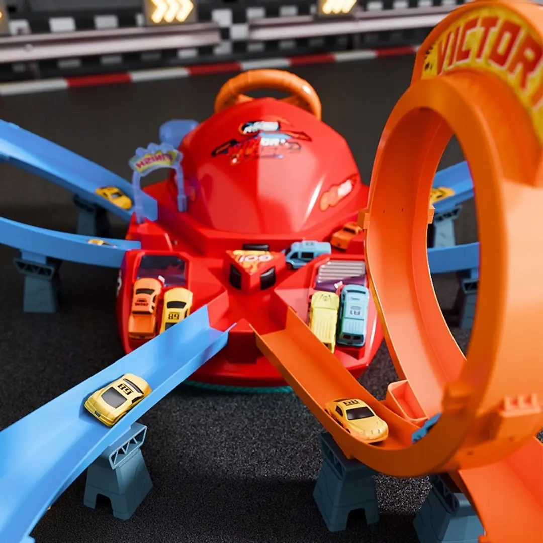 NIKKO Grote Racebaan met Loop - Multicolor - 4 Auto's