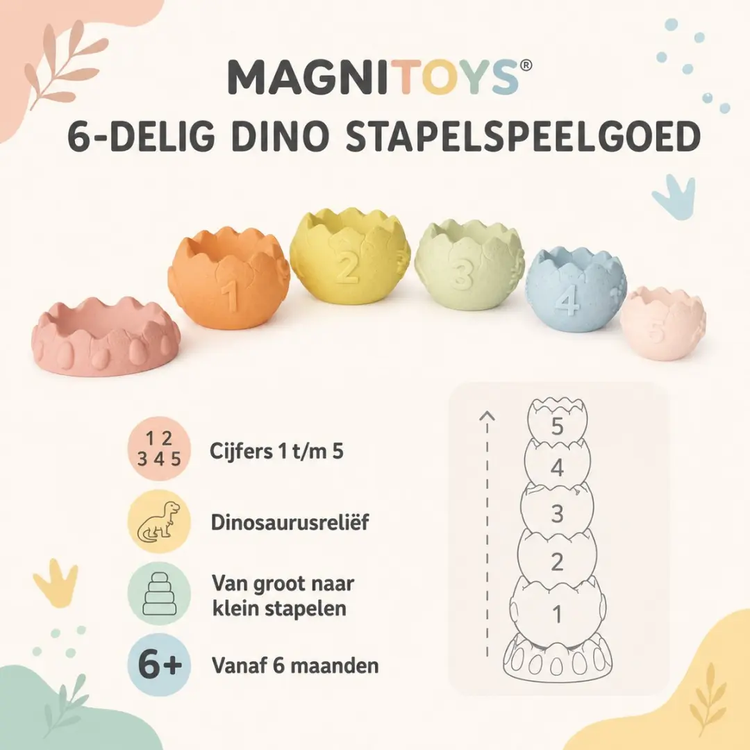 MagniToys Dino Eieren Stapelspeelgoed 0000454