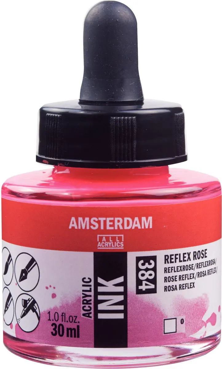Amsterdam Acrylic Inkt Fles 30ml Reflexroze