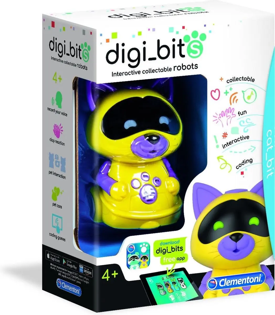 Clementoni Digi-Bits Kat Robot 52421 - Programmeerbaar Speelgoed - Multi Kleur