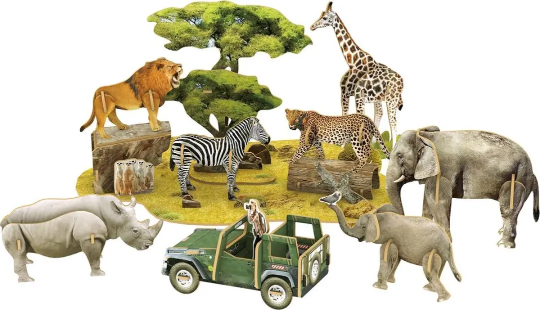 National Geographic Kids 3D Puzzel African Wildlife - 69 Stuks