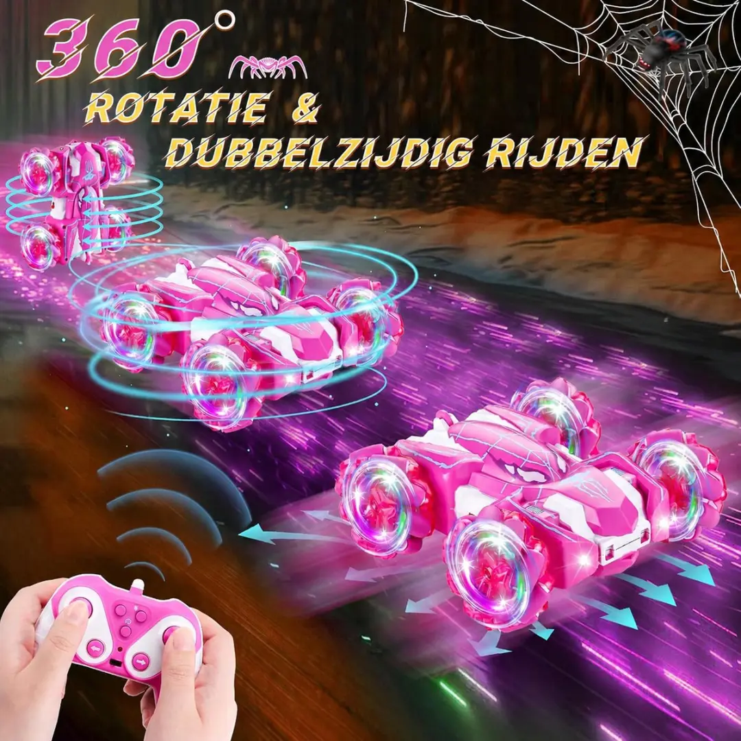 ECTEATOY RC Monster Truck 360° Stunt - 2.4GHz Oplaadbaar - Roze