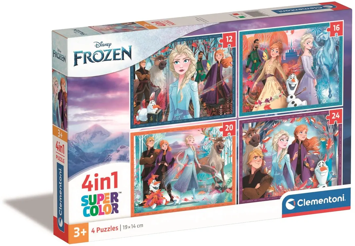 Clementoni Frozen 4-in-1 Puzzel - 72 Stuks - 4 Puzzels