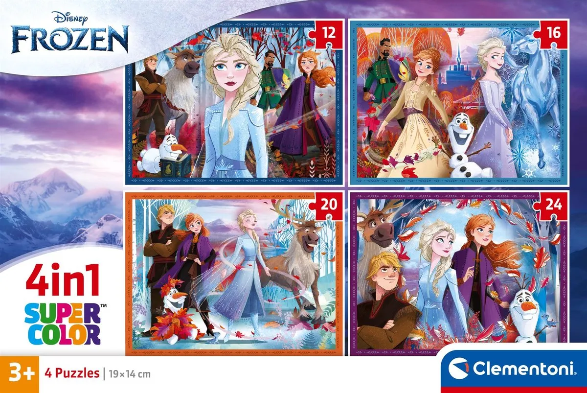 Clementoni Frozen 4-in-1 Puzzel - 72 Stuks - 4 Puzzels