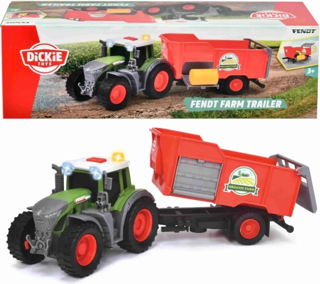 Dickie Toys Fendt Tractor met Aanhanger