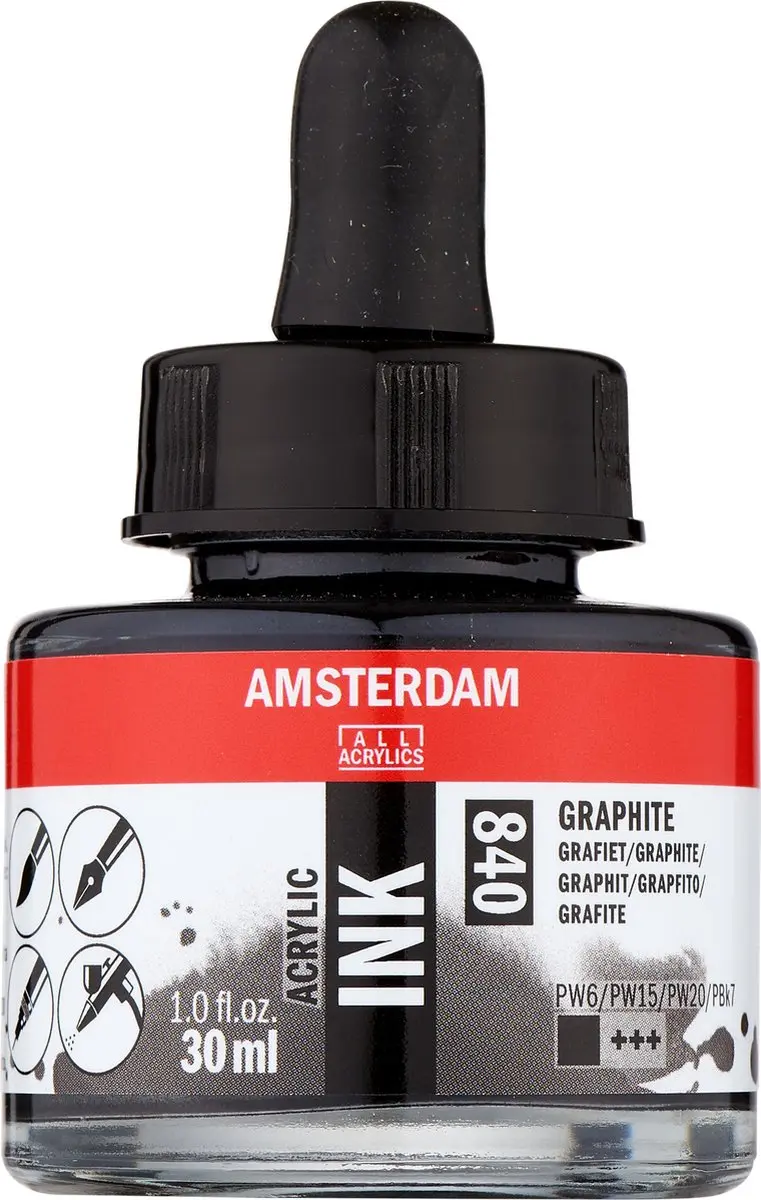 Amsterdam Acrylic Ink Fles 30ml Grafiet