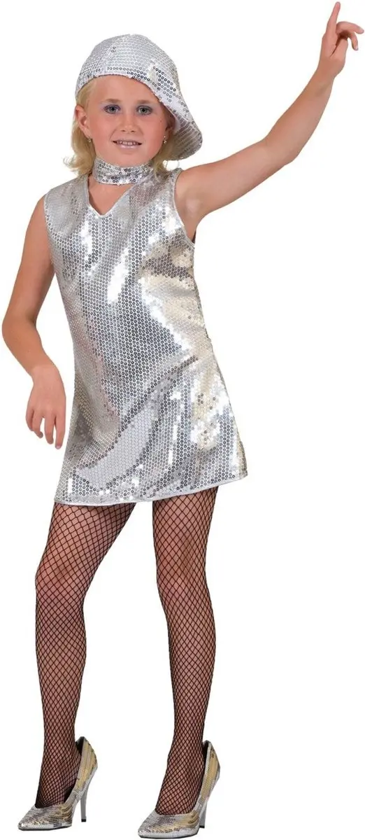 Espa Locomotion Disco Jurk Meisje - Maat 116 - Zilver/Grijs