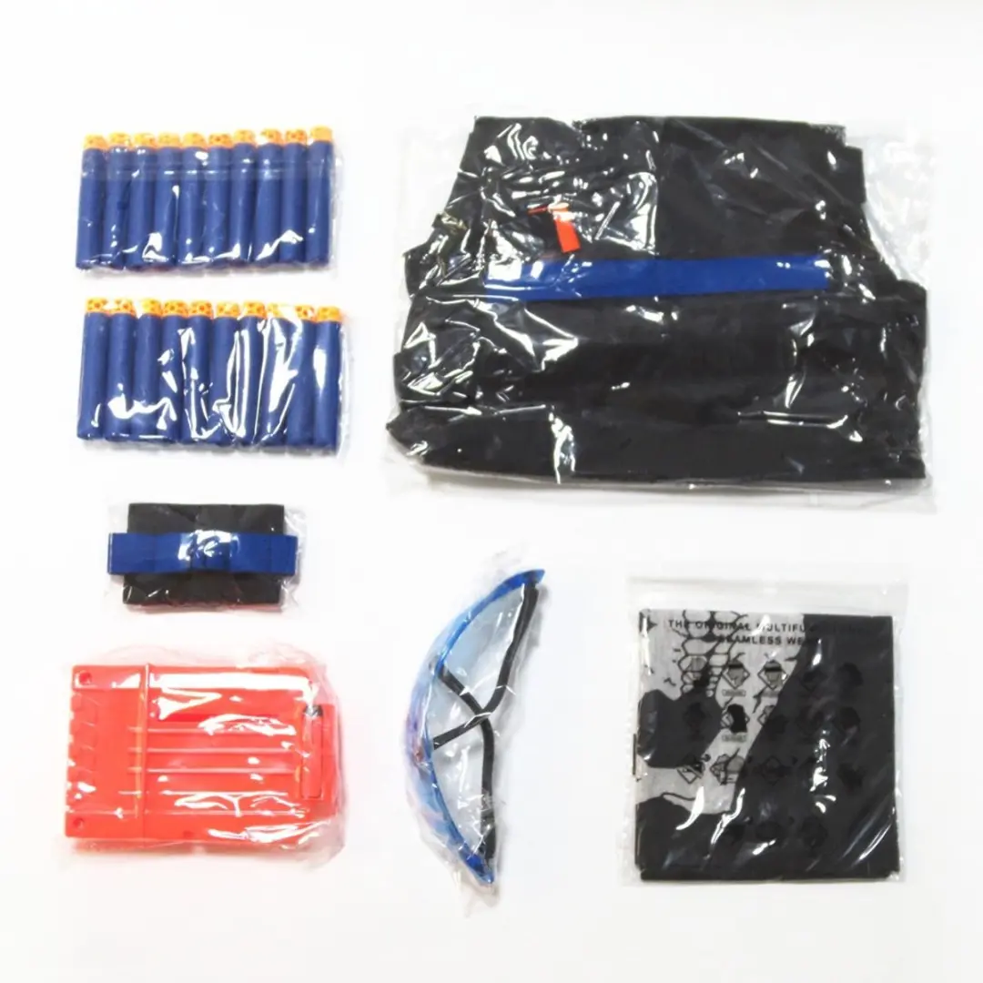 ECTEATOY Kinder Tactisch Vest Set - Speelgoedpistool Accessoires - 20 Foam Darts - Zwart