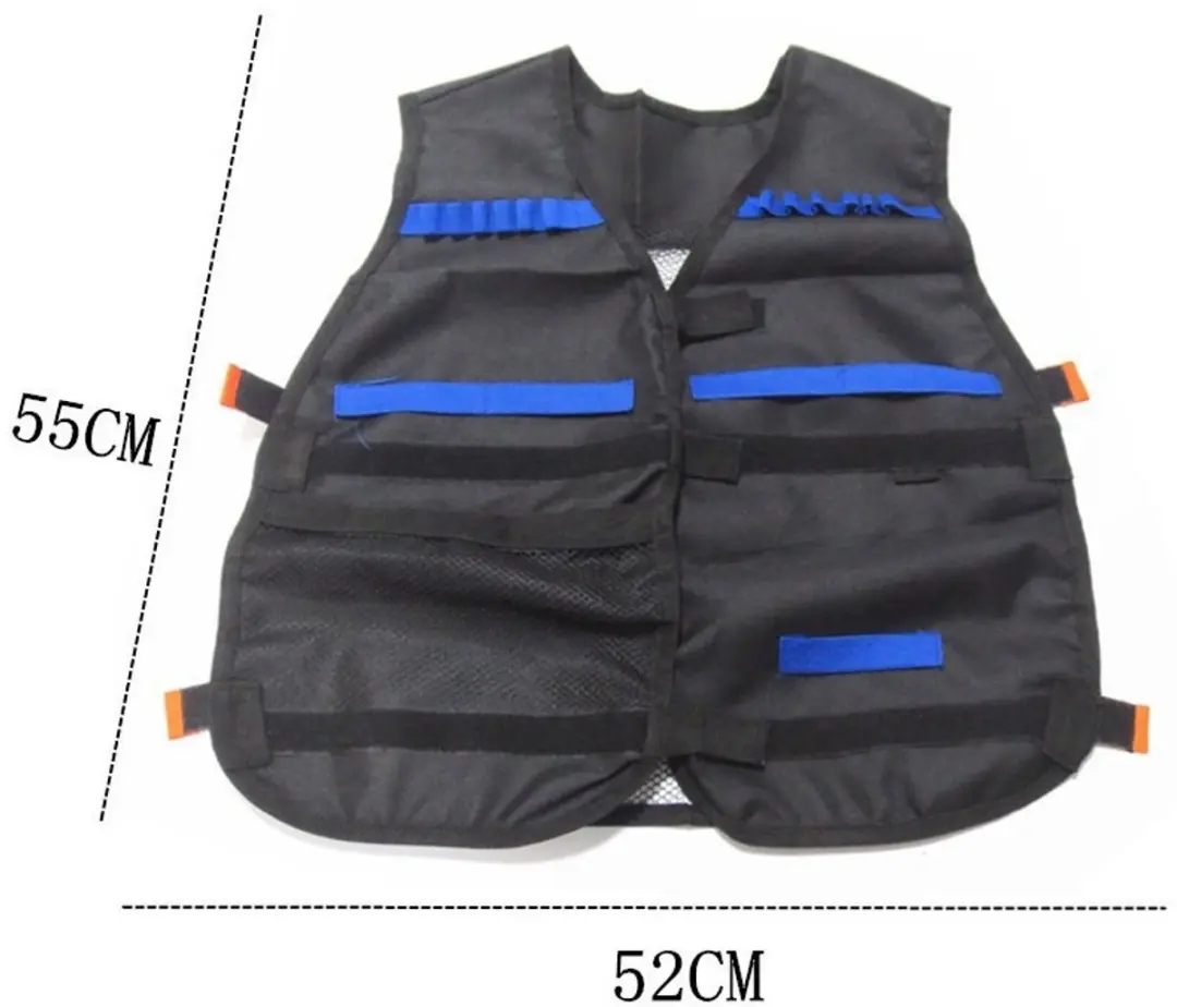 ECTEATOY Kinder Tactisch Vest Set - Speelgoedpistool Accessoires - 20 Foam Darts - Zwart