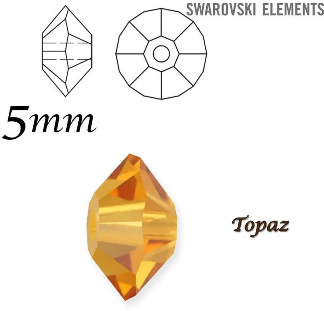 Swarovski Elements Saucer Kralen 5mm Topaz