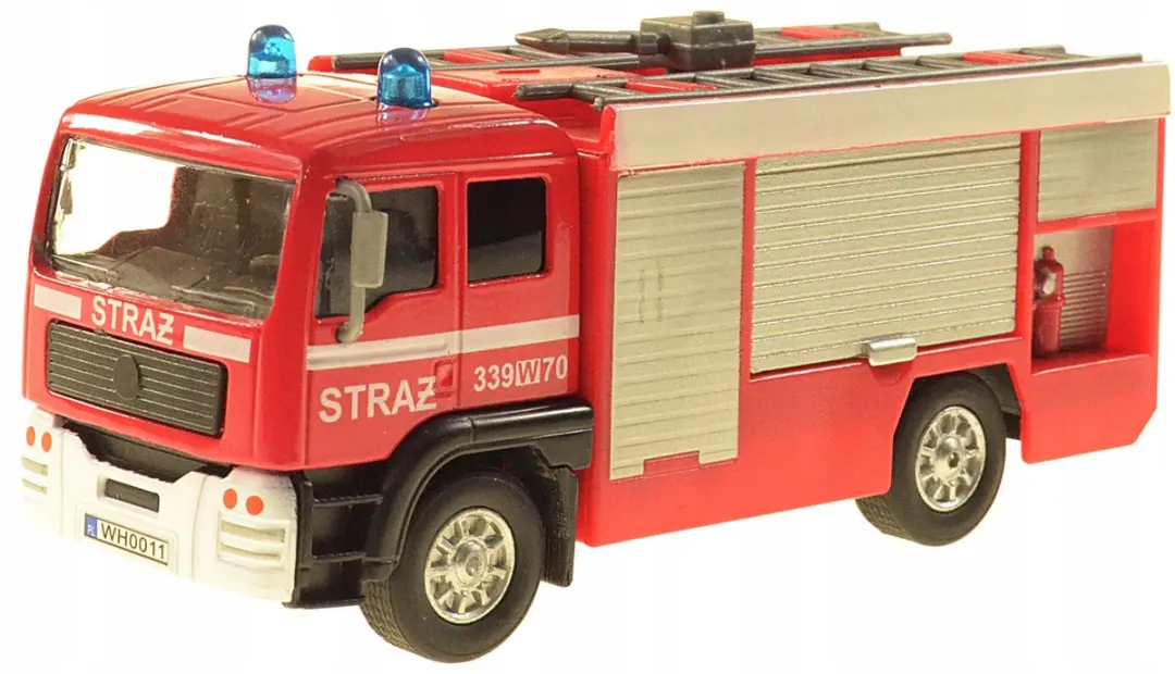 NIKKO Brandweerauto Metaal Geluid & Licht - 14cm - Rood