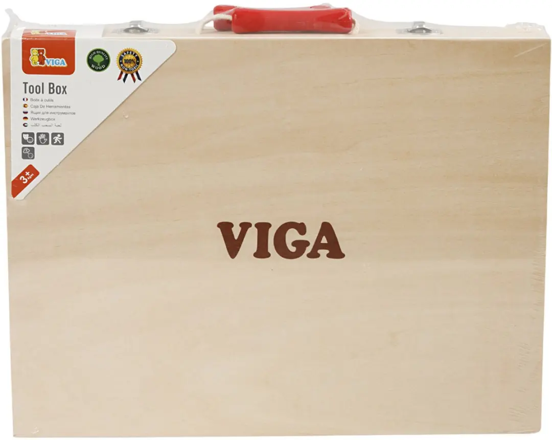 Viga Toys Gereedschapskist Hout 12-delig