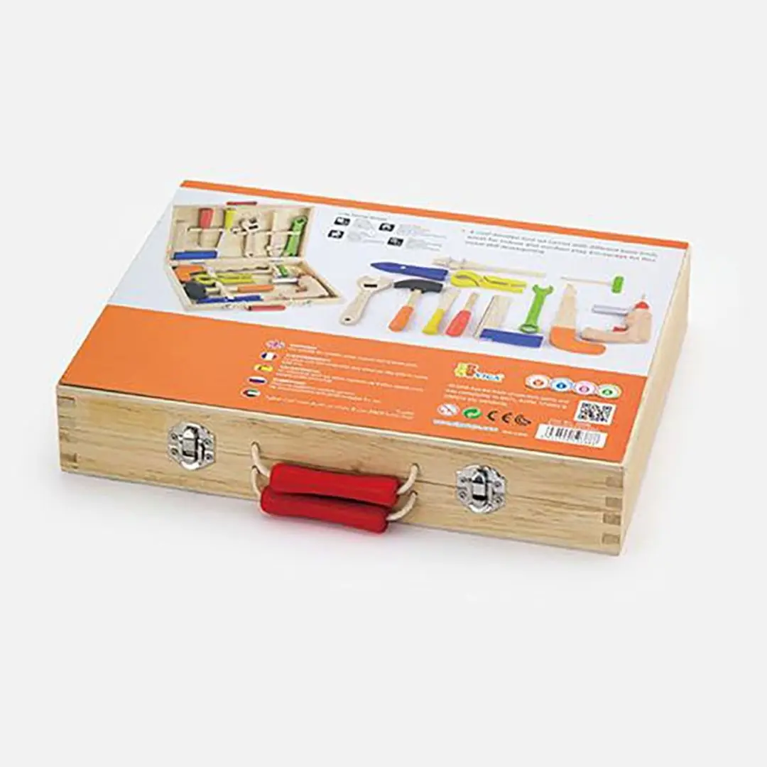 Viga Toys Gereedschapskist Hout 12-delig