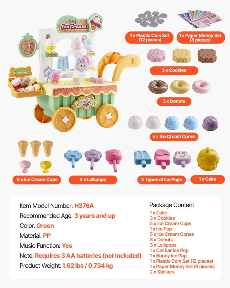 Kids Concept IJscowagen Speelset - 27-delig - Licht & Geluid