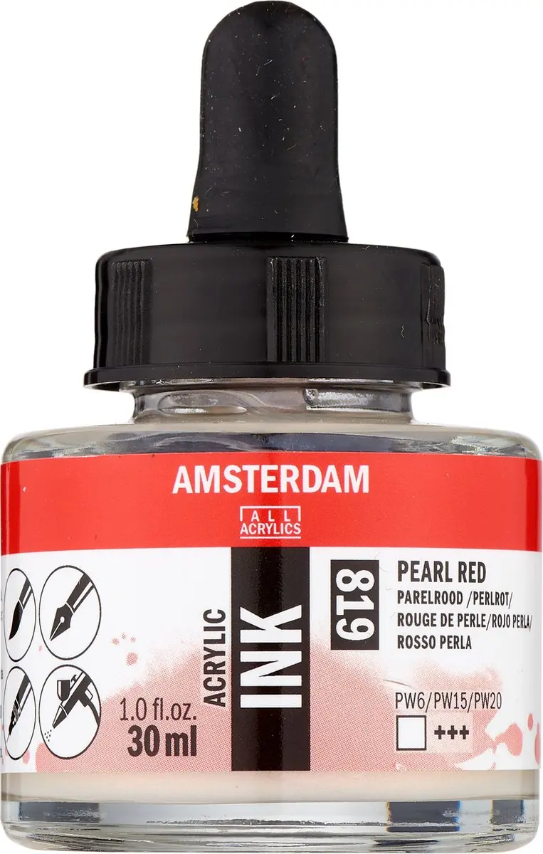 Amsterdam Acrylic Inkt Parelrood 30ml