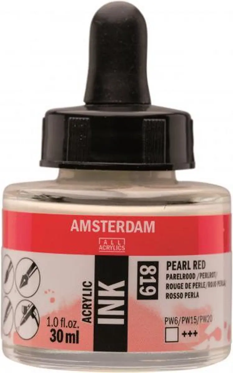 Amsterdam Acrylic Inkt Parelrood 30ml