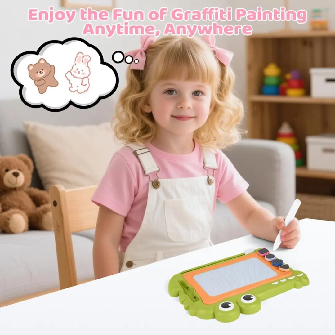 ECTEATOY Magnetisch Tekenbord - Groene pen & 4 stempels