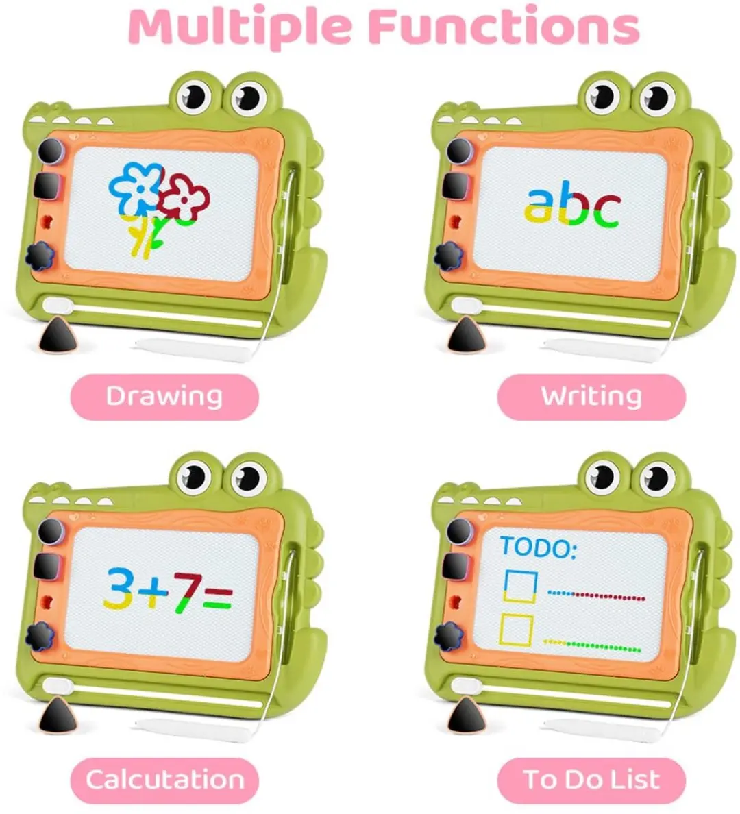 ECTEATOY Magnetisch Tekenbord - Groene pen & 4 stempels - afbeelding 6 van 6