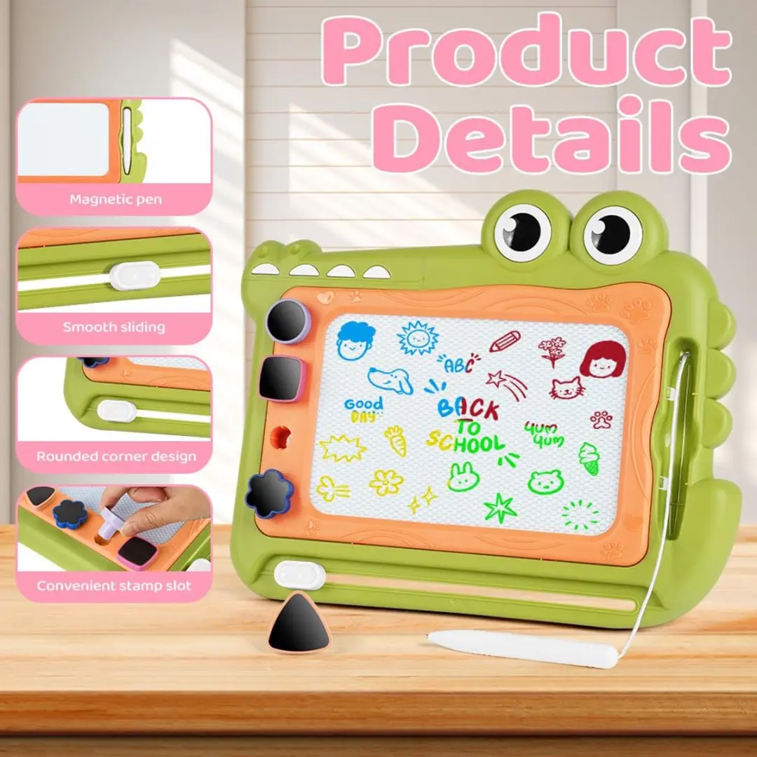 ECTEATOY Magnetisch Tekenbord - Groene pen & 4 stempels