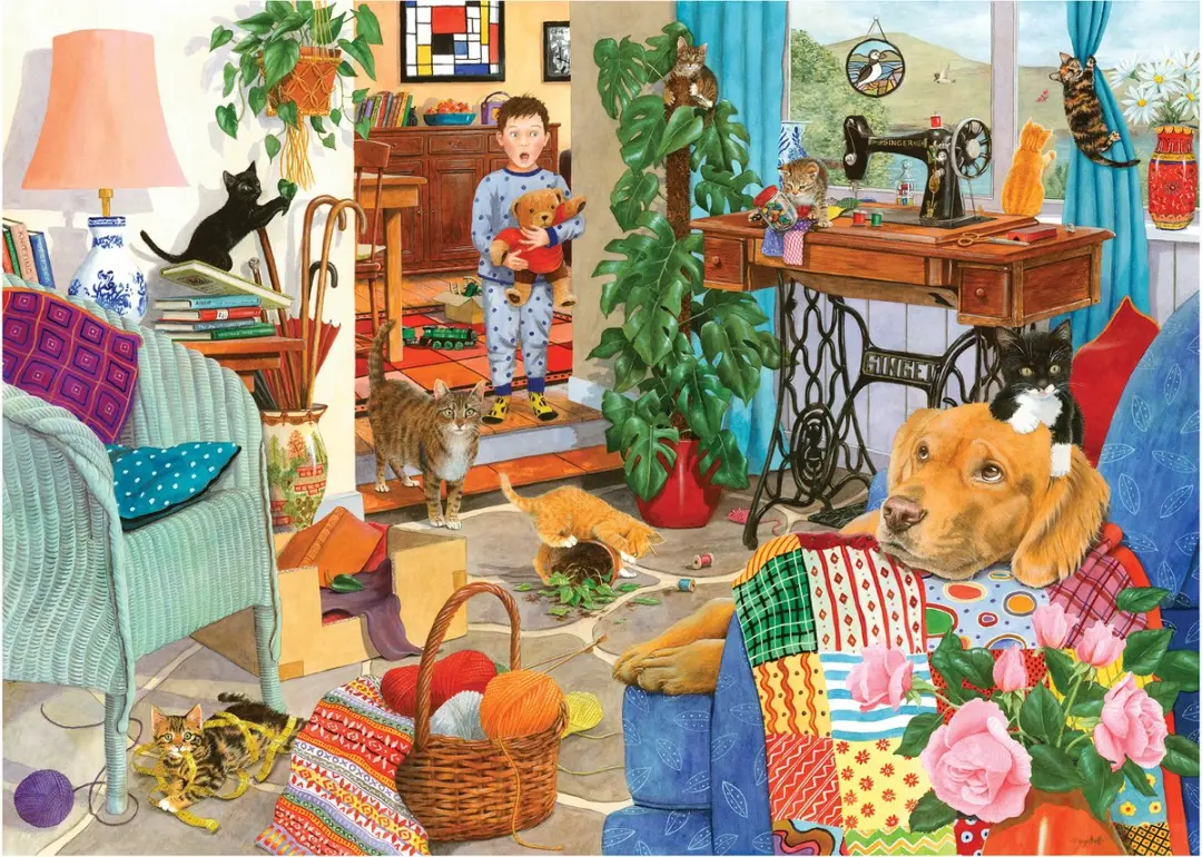 House of Puzzles Kitten Chaos Legpuzzel 1000 Stuks - Multicolor