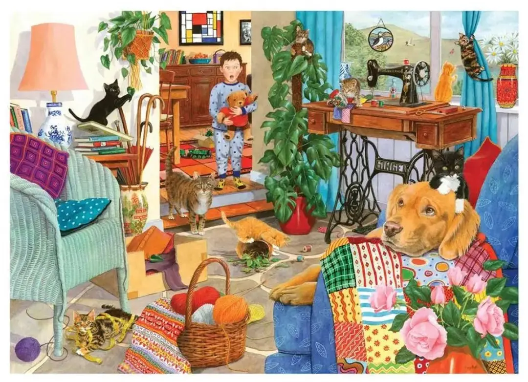 House of Puzzles Kitten Chaos Legpuzzel 1000 Stuks - Multicolor