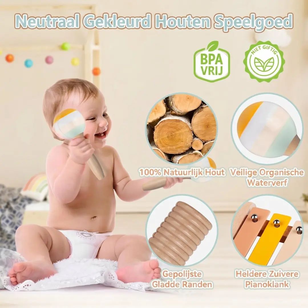 ECTEATOY Montessori Muziekinstrumenten Set 6-delig - Multicolor