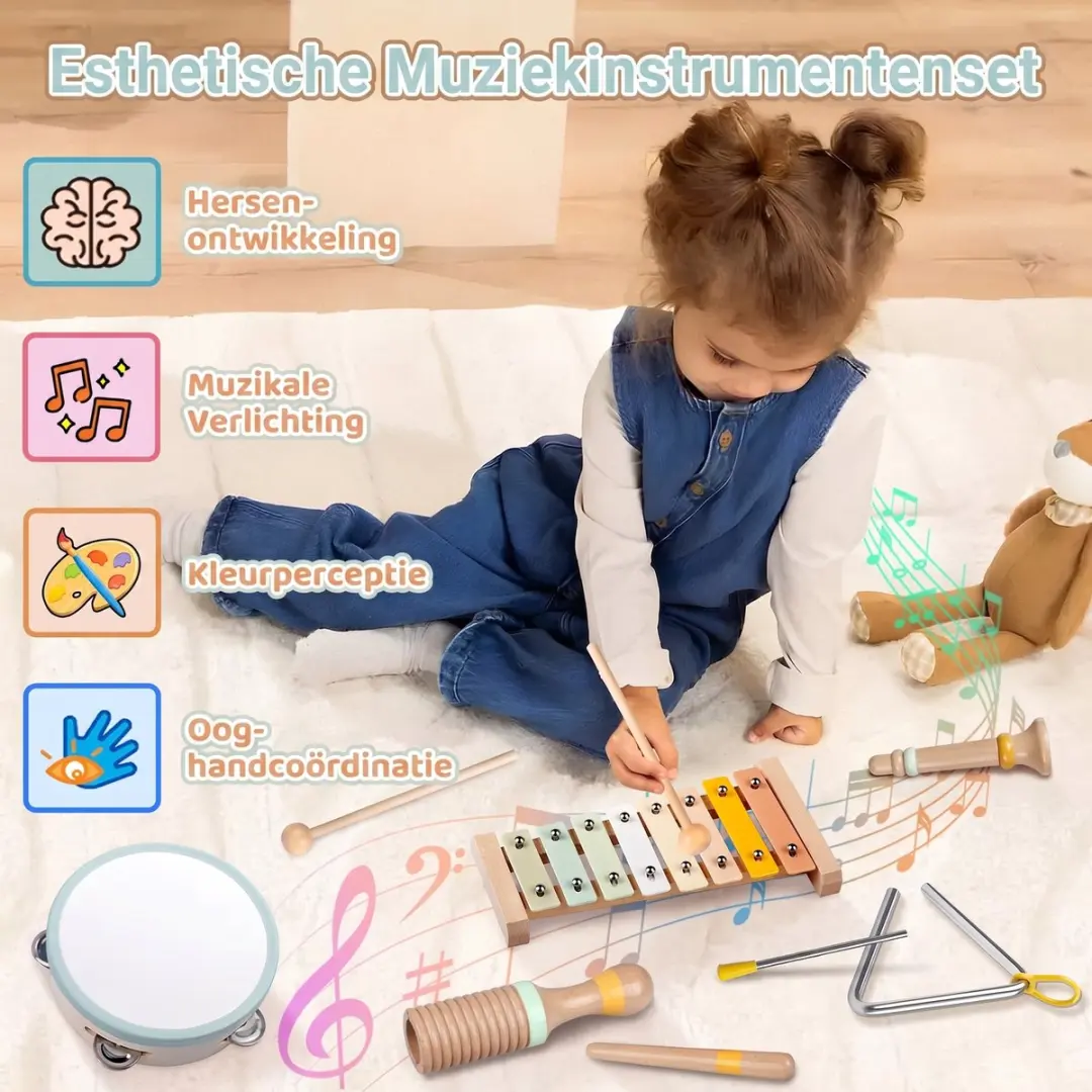 ECTEATOY Montessori Muziekinstrumenten Set 6-delig - Multicolor - afbeelding 6 van 6