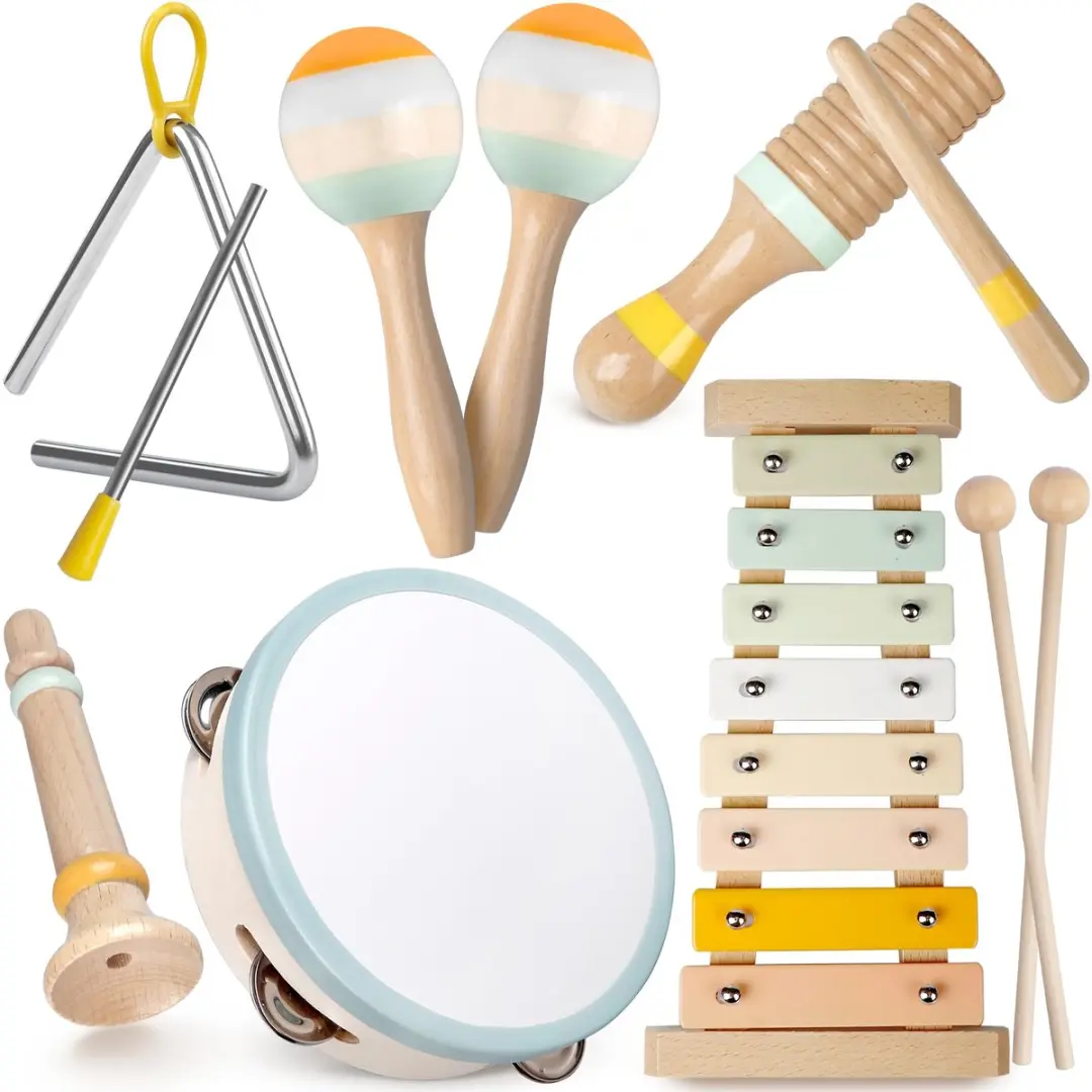 ECTEATOY Montessori Muziekinstrumenten Set 6-delig