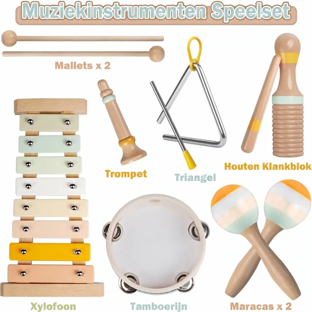 ECTEATOY Montessori Muziekinstrumenten Set 6-delig - Multicolor