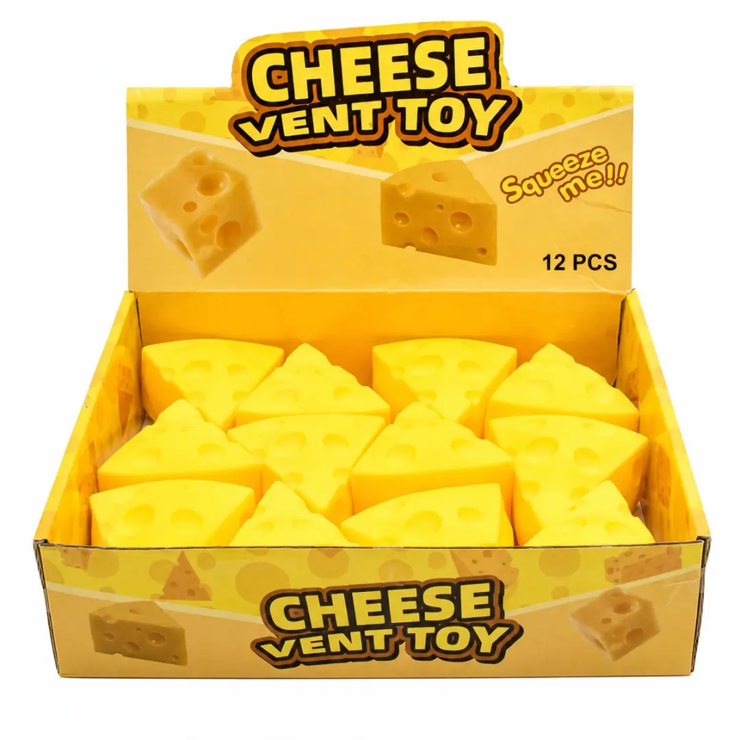 Jono Toys Cheese Squishy Zachte Stressbal - Geel