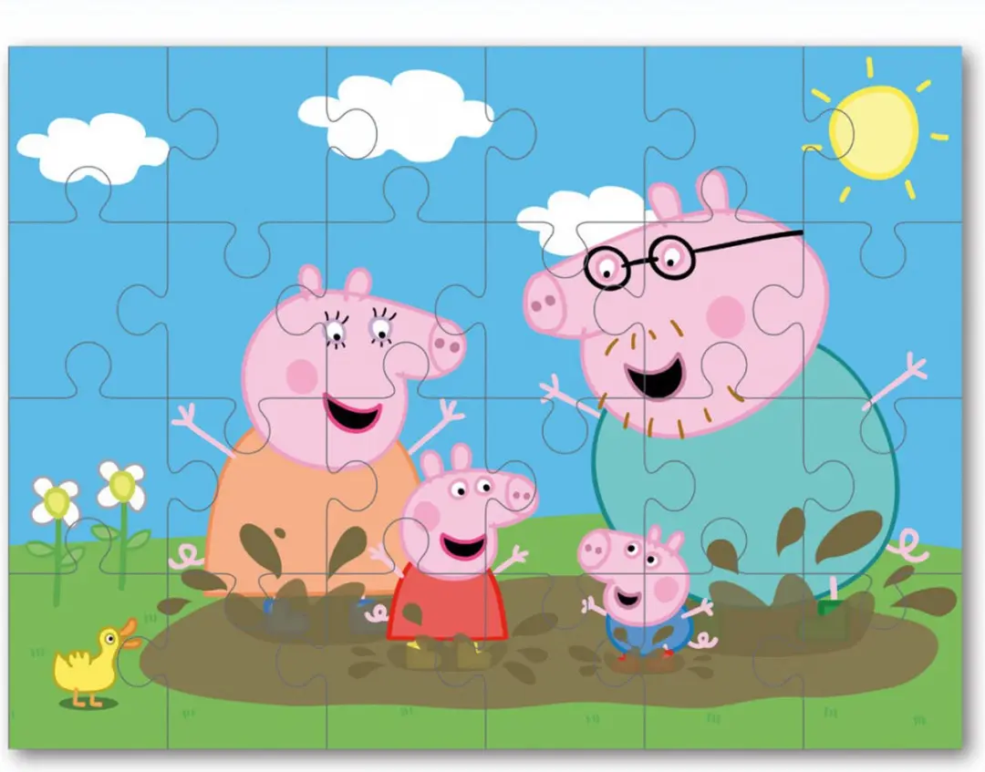 Peppa Pig Puzzel 24 Stuks - 30x22cm - Multicolor