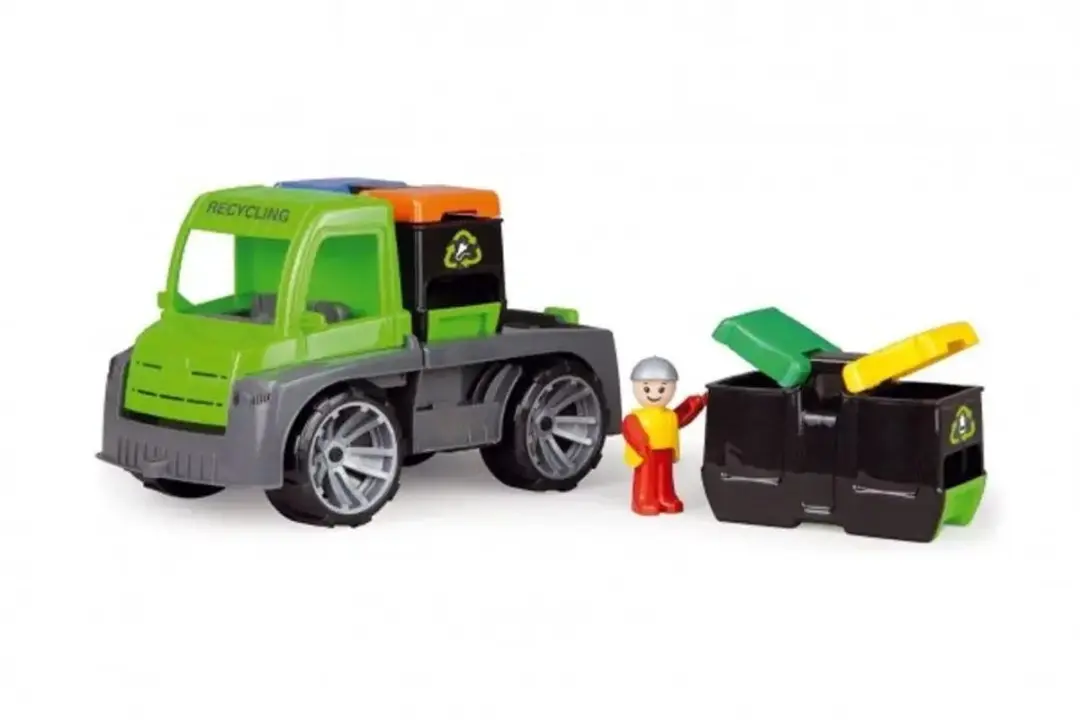 Lena Truxx Recycling Vrachtwagen Speelgoed - Geel/Grijs/Oranje/Blauw/ Groen